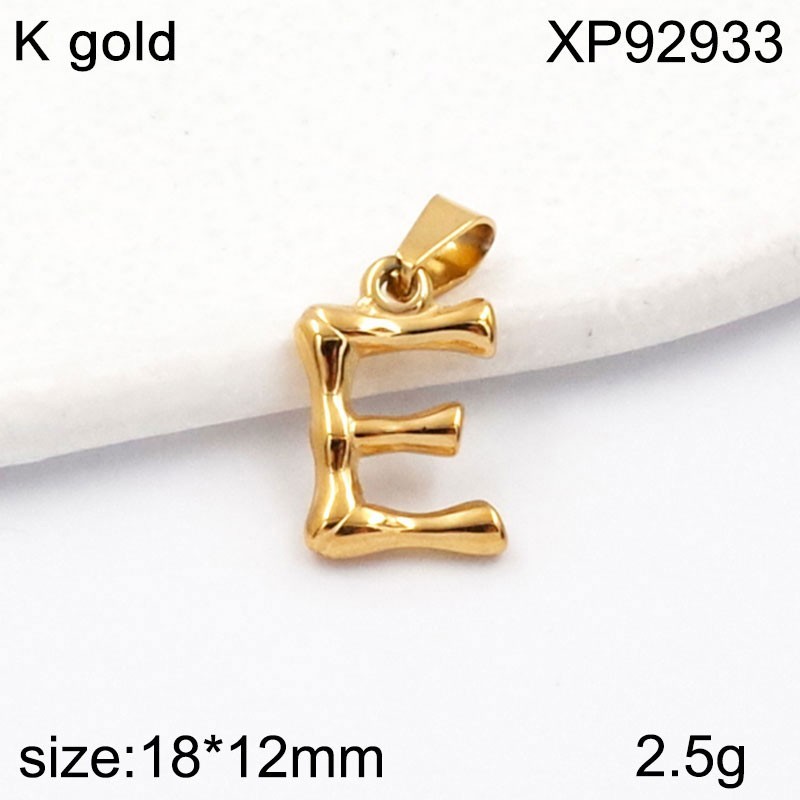 Stainless Steel Jewelry New Trendy Letter E Golden Pendant