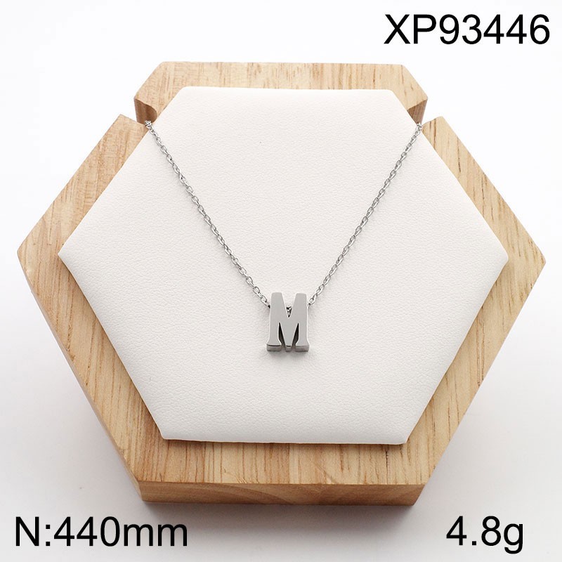 Stainless Steel Jewelry New Trendy Letter M Silvery Pendant