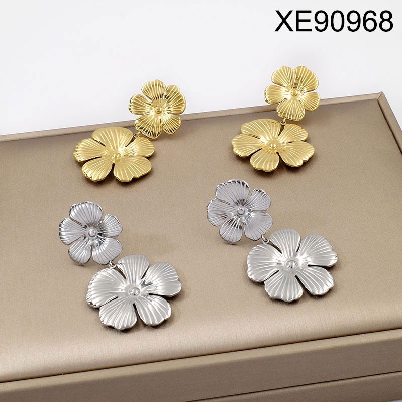 Stainless Steel Jewelry New Trendy Flower Earrings