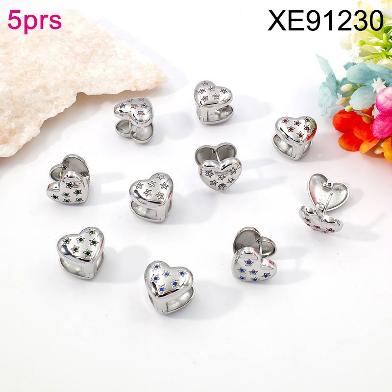 Stainless Steel SET Jewelry New Trendy Heart White Star Silvery Earring