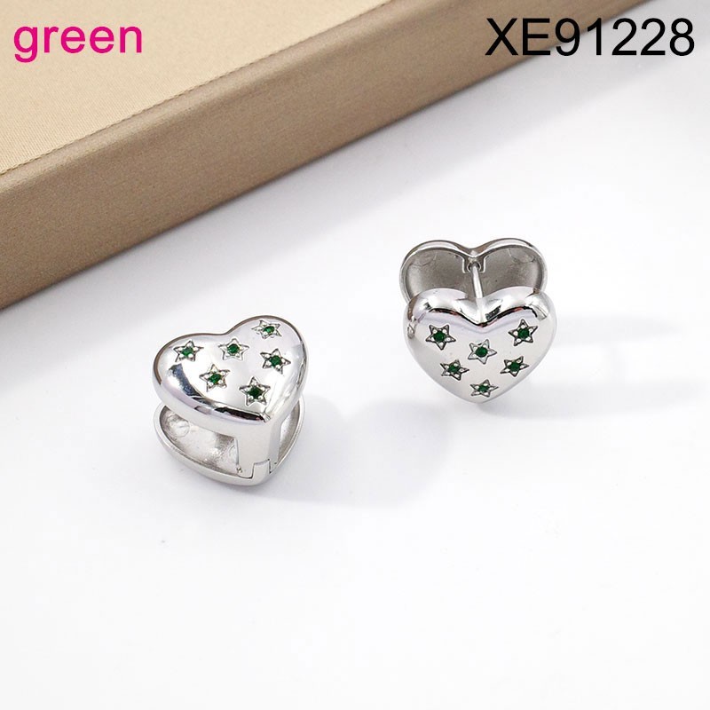 Stainless Steel SET Jewelry New Trendy Heart White Star Silvery Earring