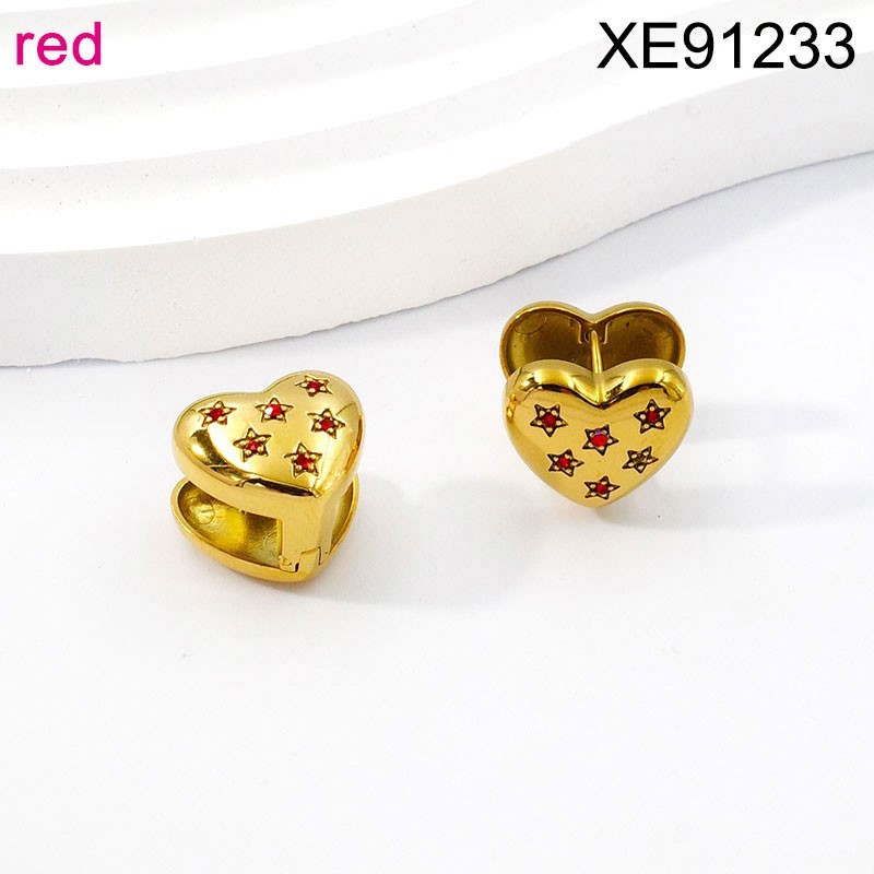 Stainless Steel SET Jewelry New Trendy Heart White Star Silvery Earring