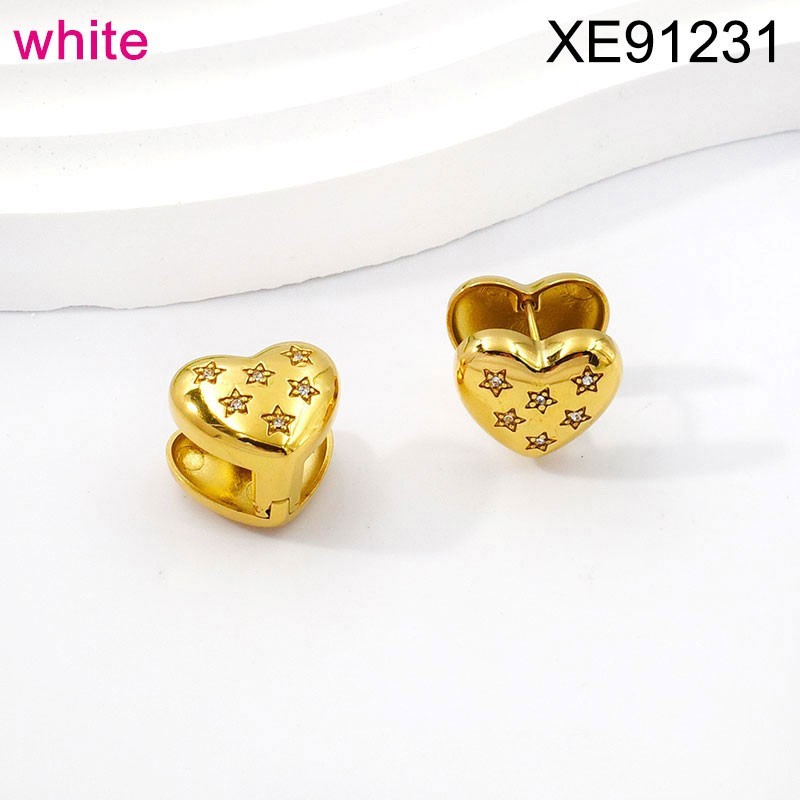 Stainless Steel SET Jewelry New Trendy Heart White Star Silvery Earring