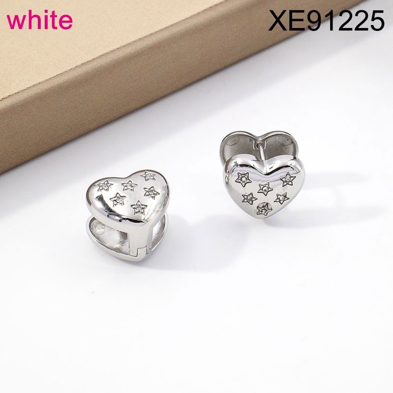 Stainless Steel SET Jewelry New Trendy Heart White Star Silvery Earring
