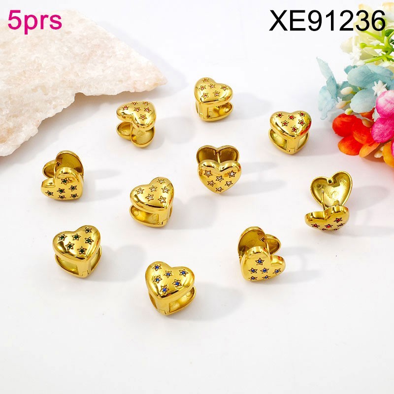 Stainless Steel SET Jewelry New Trendy Heart White Star Silvery Earring
