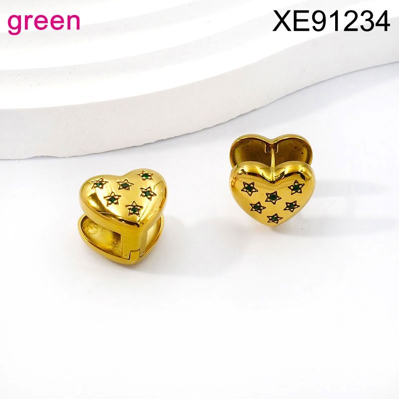 Stainless Steel SET Jewelry New Trendy Heart White Star Silvery Earring