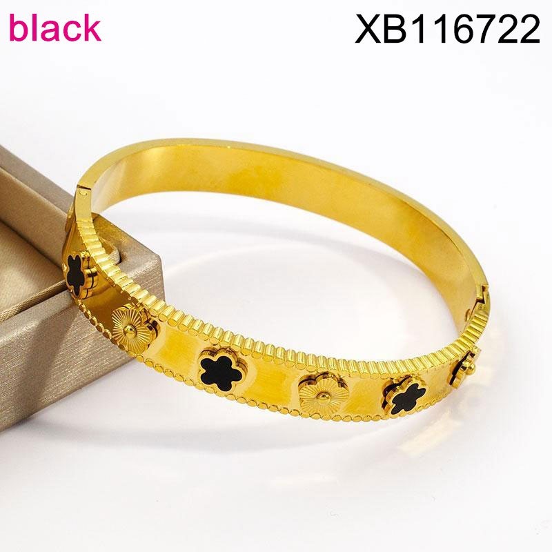 Stainless Steel Jewelry New Trendy White Plum Blossom Silvery Bangle