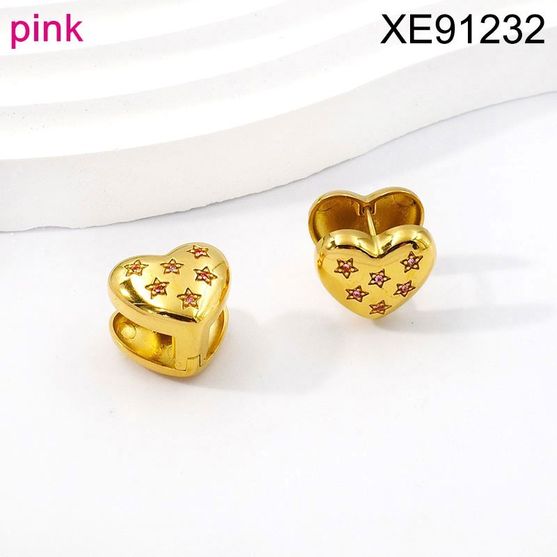 Stainless Steel SET Jewelry New Trendy Heart White Star Silvery Earring