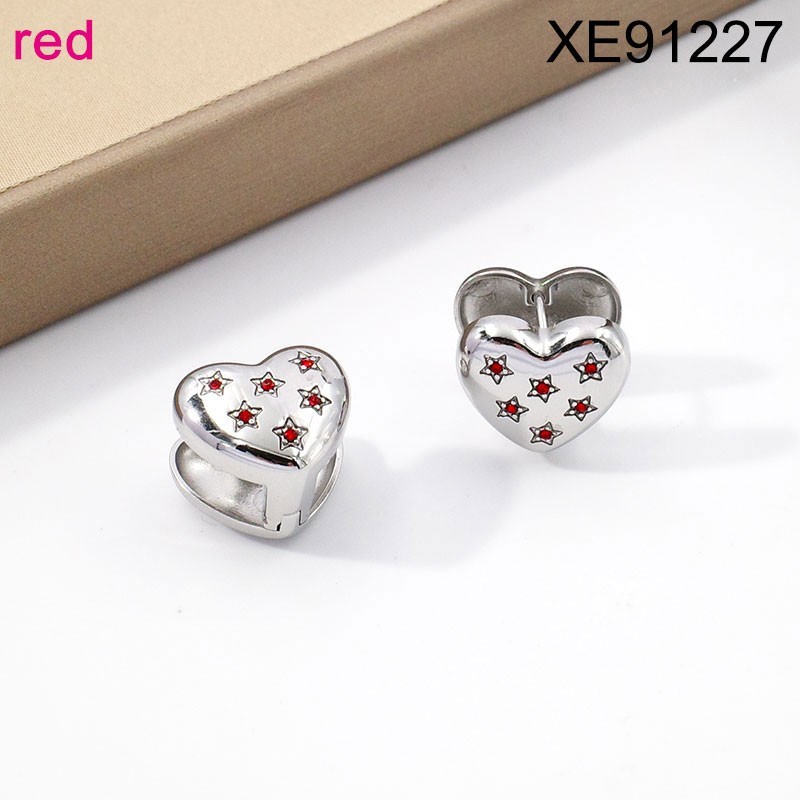Stainless Steel SET Jewelry New Trendy Heart White Star Silvery Earring