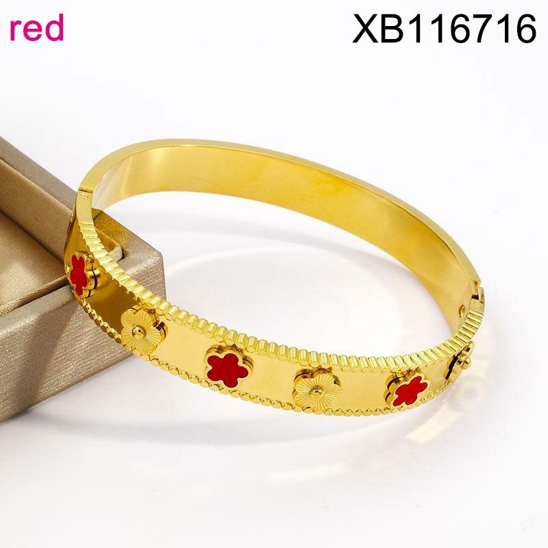 Stainless Steel Jewelry New Trendy White Plum Blossom Silvery Bangle