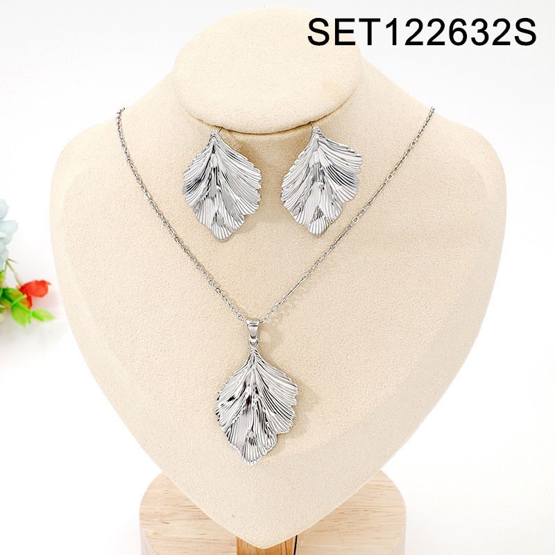 Stainless Steel Jewelry New Trendy Leaf Golden SET