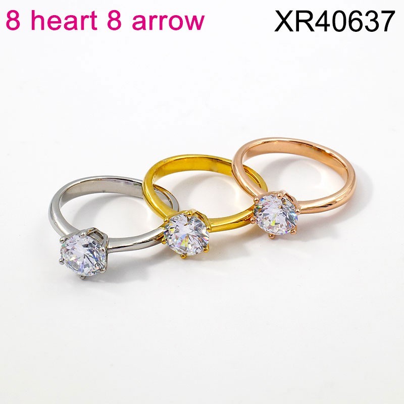 Stainless Steel Jewelry 8 Heart 8 Arrow Zircon Ring