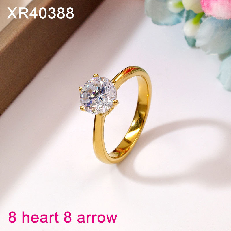 Stainless Steel Jewelry 8 Heart 8 Arrow Zircon Ring