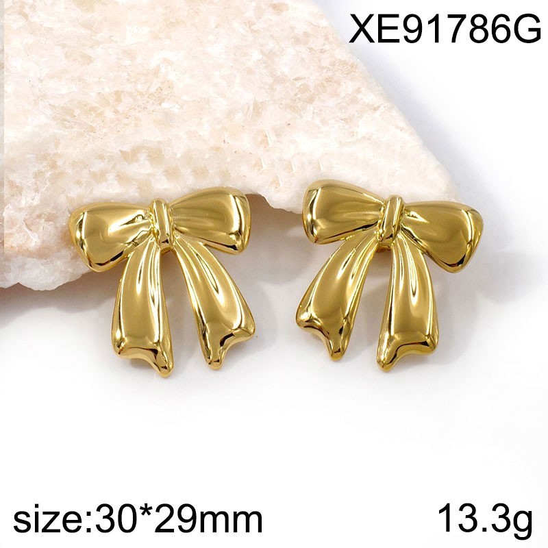 Stainless Steel Jewelry New Trendy Bowknot Golden SET