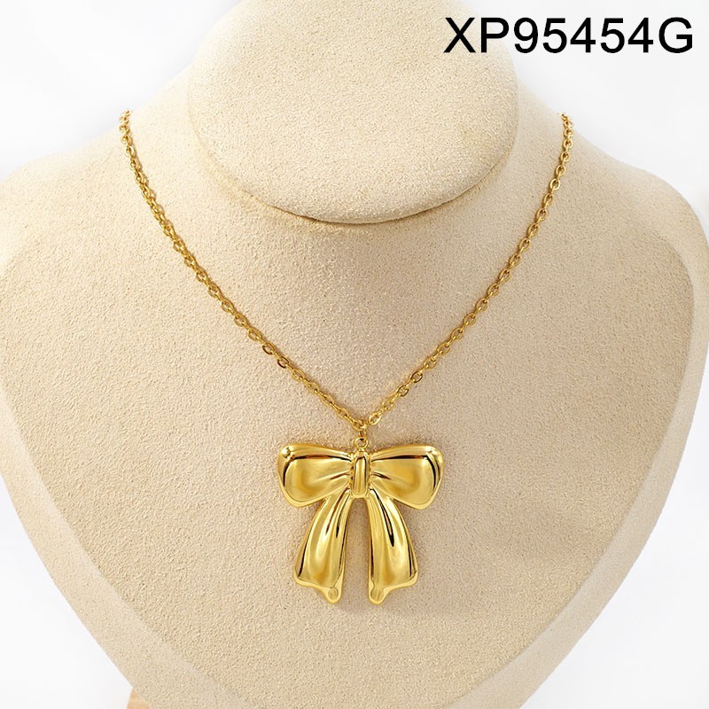 Stainless Steel Jewelry New Trendy Bowknot Golden SET
