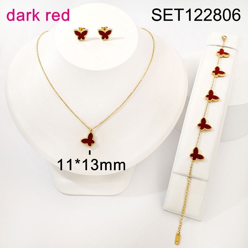 Stainless Steel Jewelry New Trendy Animal Butterfly Golden 3pcs SET