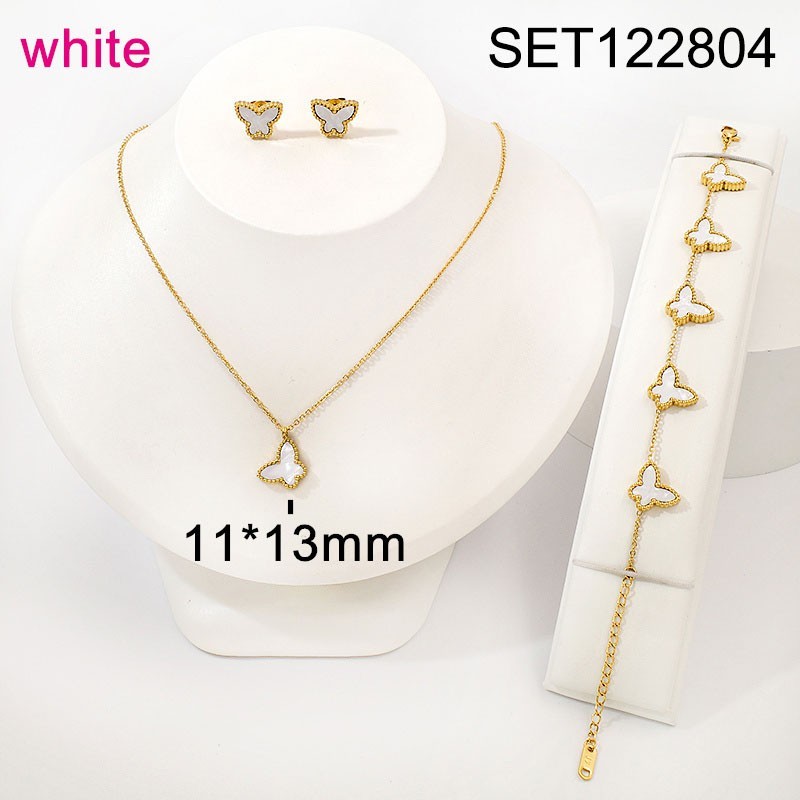 Stainless Steel Jewelry New Trendy Animal Butterfly Golden 3pcs SET