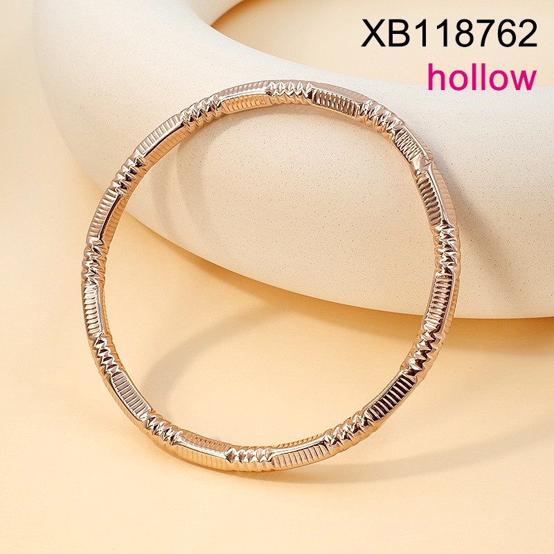 Stainless Steel New Trendy Women Jewelry Three color Hollow Bangle