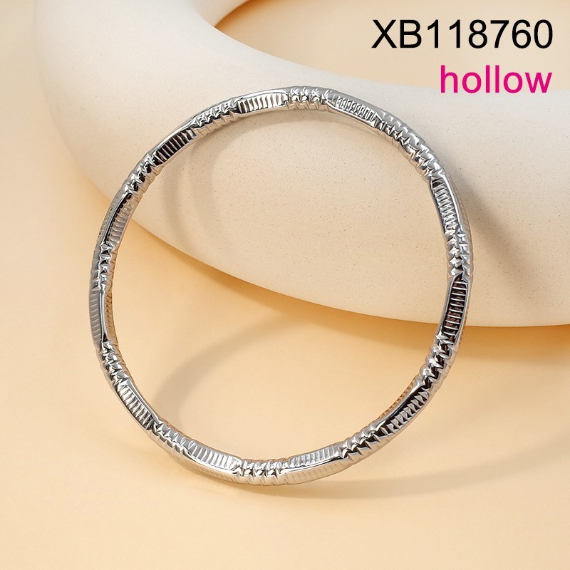 Stainless Steel New Trendy Women Jewelry Three color Hollow Bangle