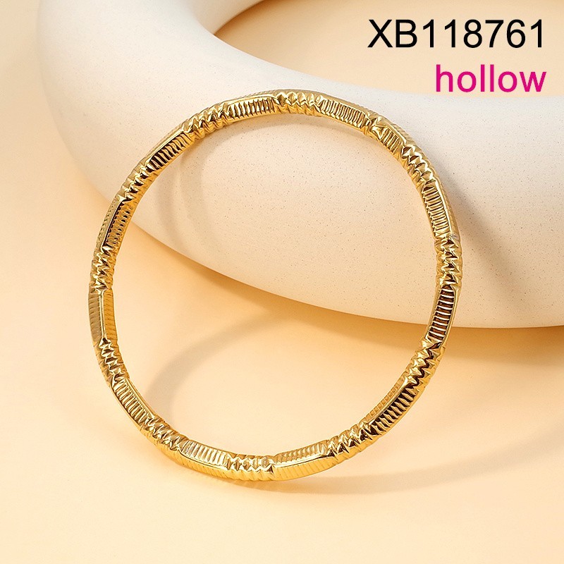 Stainless Steel New Trendy Women Jewelry Three color Hollow Bangle