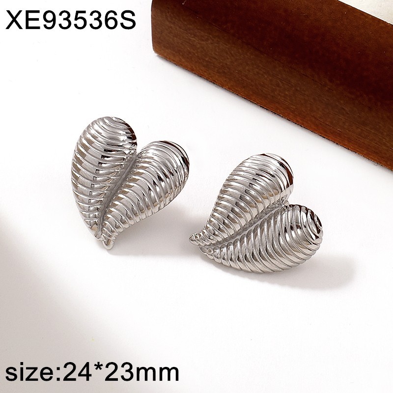 Stainless Steel New Trendy Women Jewelry Heart Golden Earrings