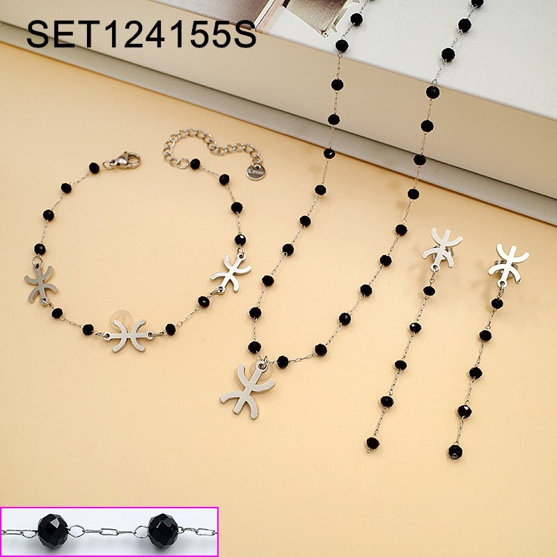 Stainless Steel New Trendy Women Jewelry Berber Subway signs Goldne 3pcs SET
