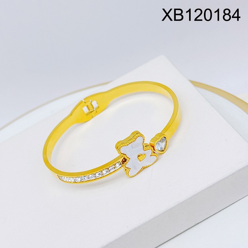 Stainless Steel New Trendy Women Jewelry Animal Bear Golden Bangle