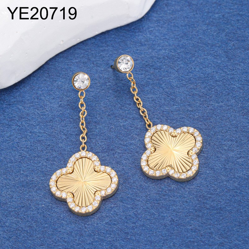 Stainless Steel New Trendy Women Jewelry SYC Golden CNC Earrings