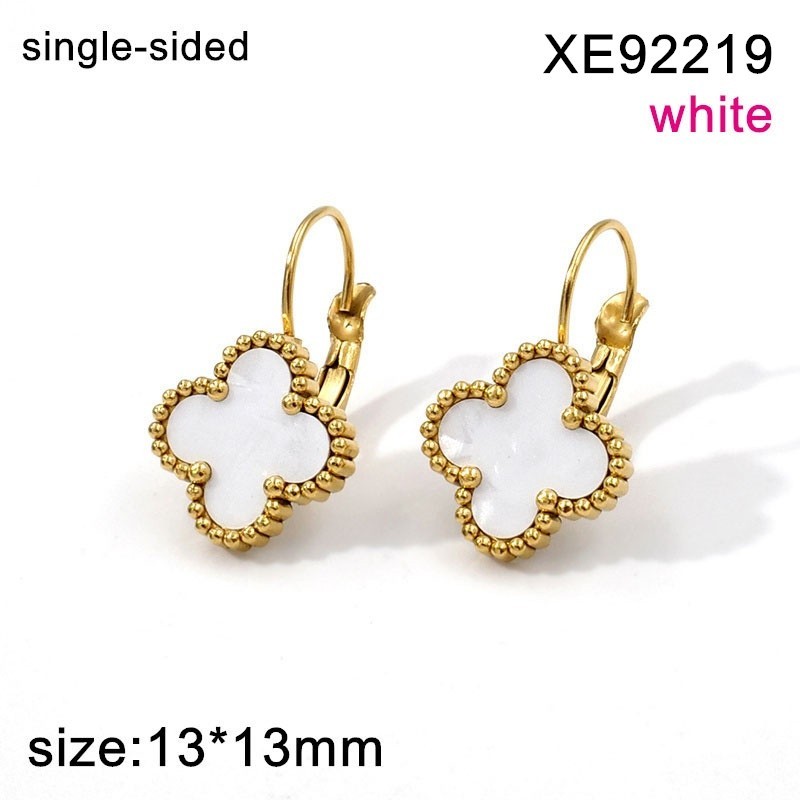Stainless Steel Jewelry New Trendy Single-sided White SYC Golden Ear buckle Earrings