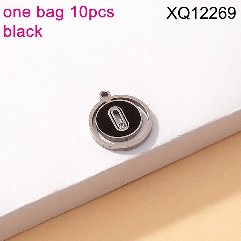 Stainless Steel New Trendy Jewelry Black Round Steel color DIY Charms