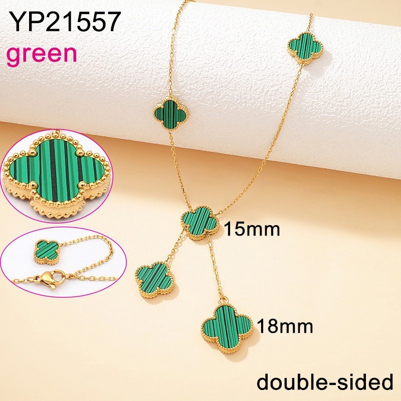 Stainless Steel New Trendy Man Jewelry Double-sided Green SYC Golden Pendant