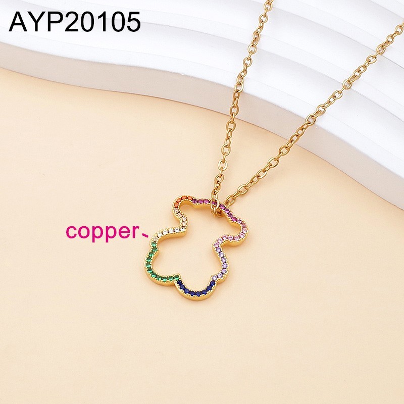 Level B Fashion Jewelry New Trendy Women Jewelry Animal Bear Steel color Pendant;Material:copper (cobre)
