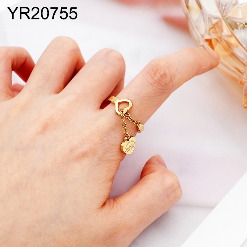 Level B Stainless Steel New Trendy Women Jewelry Golden Rings