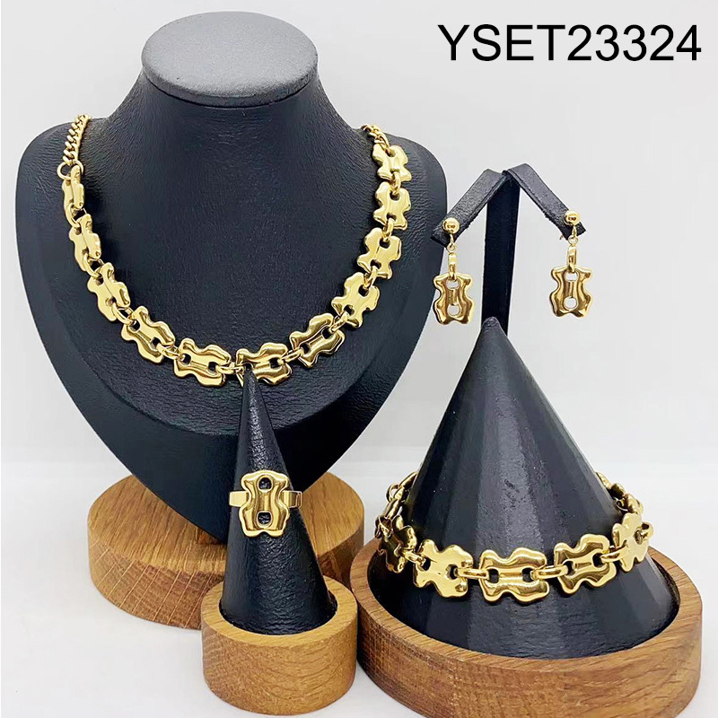 Level B Stainless Steel New Trendy Women Jewelry Animal Golden 4pcs SET