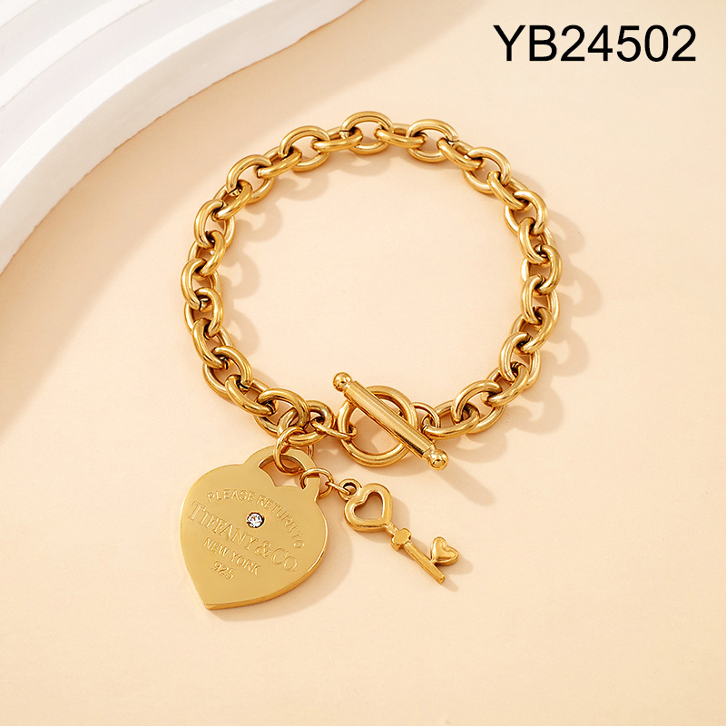 Level B Stainless Steel New Trendy Women Jewelry Golden Bracelet