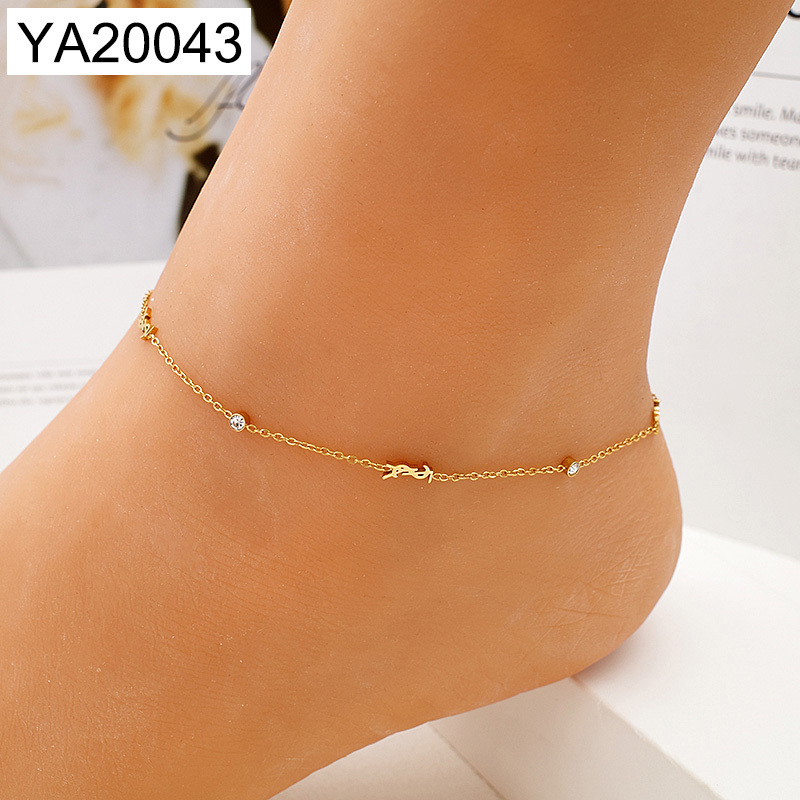 Level B Stainless Steel New Trendy Women Jewelry Golden Anklet