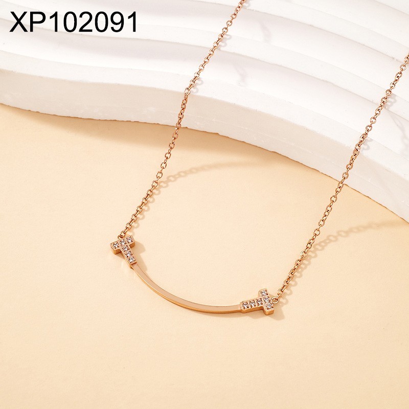 Level B Stainless Steel New Trendy Women Jewelry Smile Rose gold Pendant