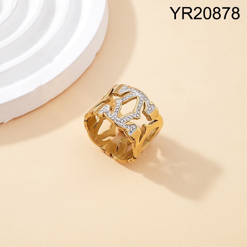 Level B Stainless Steel New Trendy Women Jewelry Golden Rings