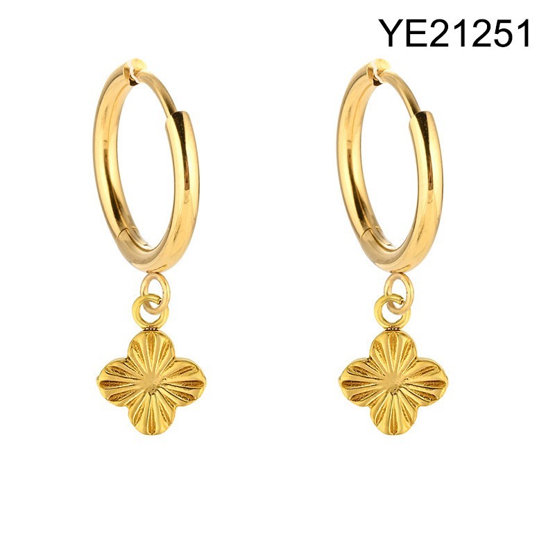 Level B Stainless Steel New Trendy Women Jewelry SYC Golden Hoop Earrings