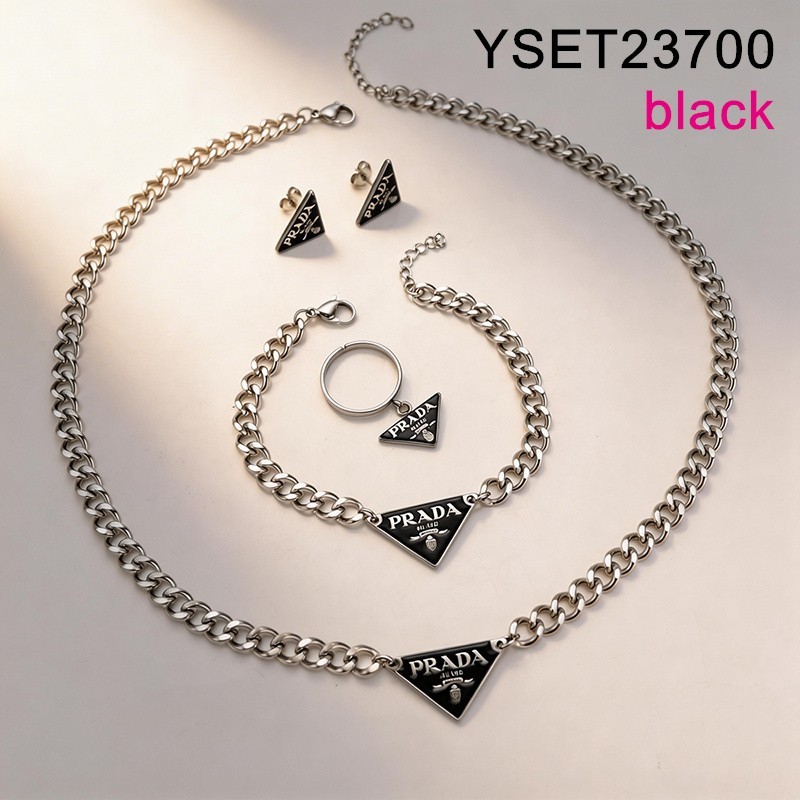 Level B Stainless Steel New Trendy Women Jewelry Steel color 4pcs SET