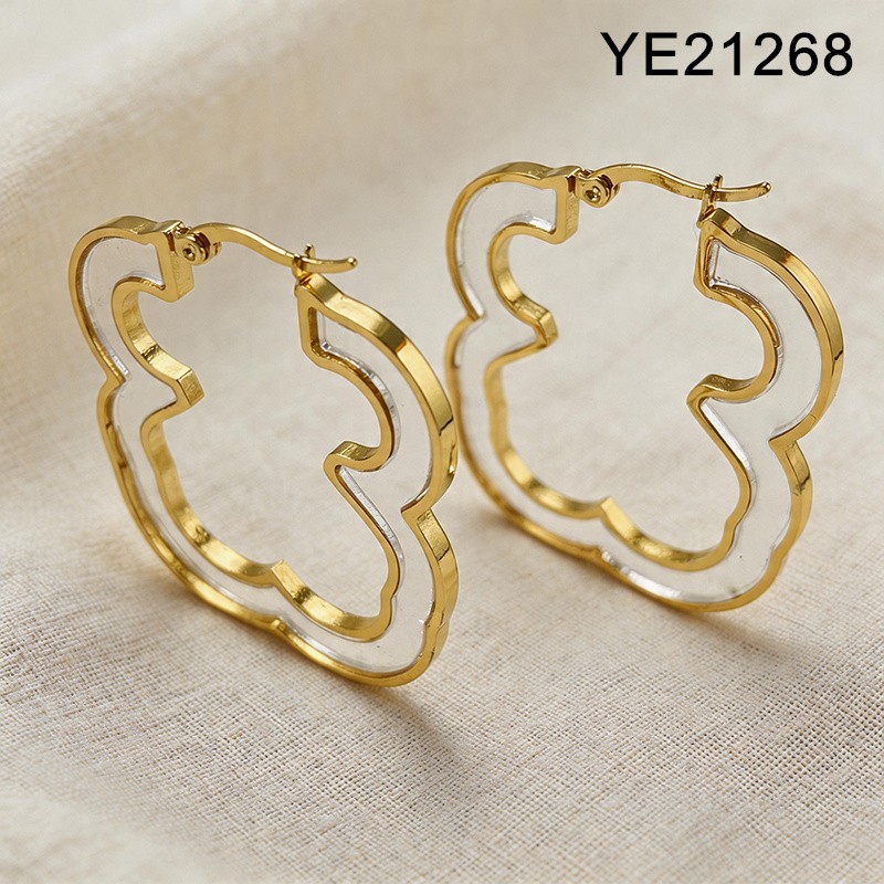 Level B Stainless Steel New Trendy Women Jewelry Animal Golden Hoop Earrings