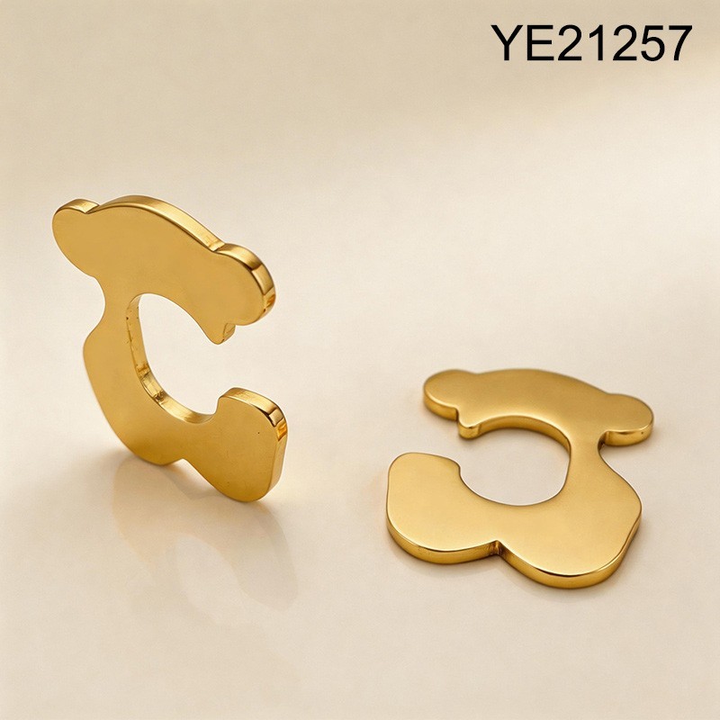 Level B Stainless Steel New Trendy Women Jewelry Animal Golden Without Ear Hole Clip On Earrings