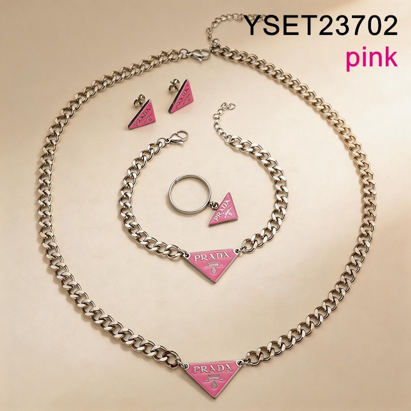 Level B Stainless Steel New Trendy Women Jewelry Steel color 4pcs SET