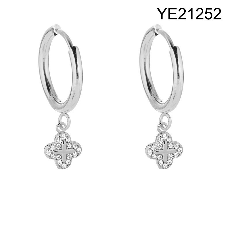 Level B Stainless Steel New Trendy Women Jewelry SYC Steel color Hoop Earrings