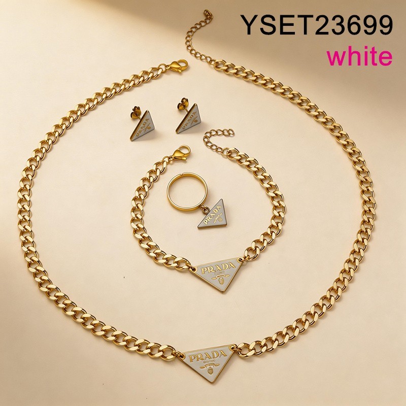 Level B Stainless Steel New Trendy Women Jewelry Golden 4pcs SET
