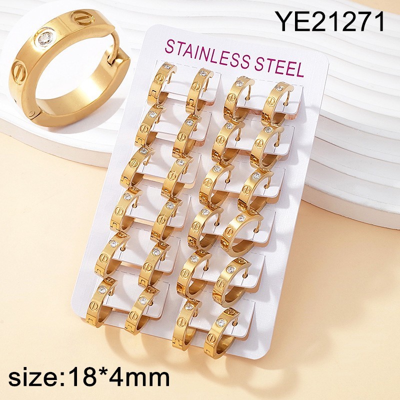 Level B Stainless Steel New Trendy Women Jewelry Golden Hoop Earrings