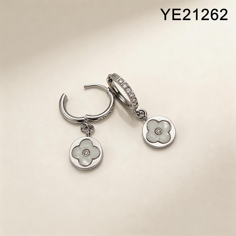 Level B Stainless Steel New Trendy Women Jewelry SYC Steel color Hoop Earrings