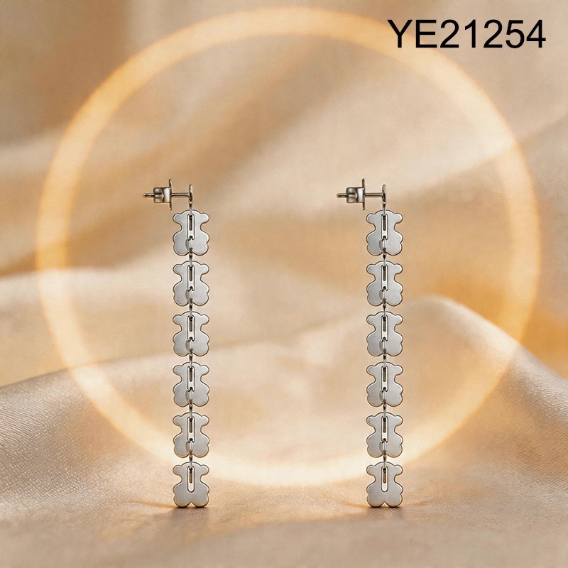 Level B Stainless Steel New Trendy Women Jewelry Animal Steel color Earrings