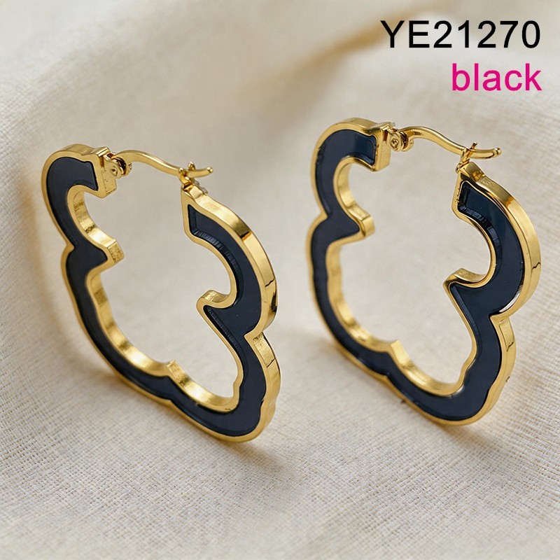 Level B Stainless Steel New Trendy Women Jewelry Animal Golden Hoop Earrings