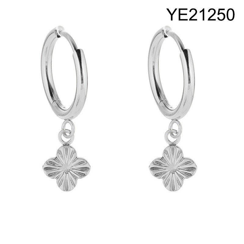 Level B Stainless Steel New Trendy Women Jewelry SYC Steel color Hoop Earrings
